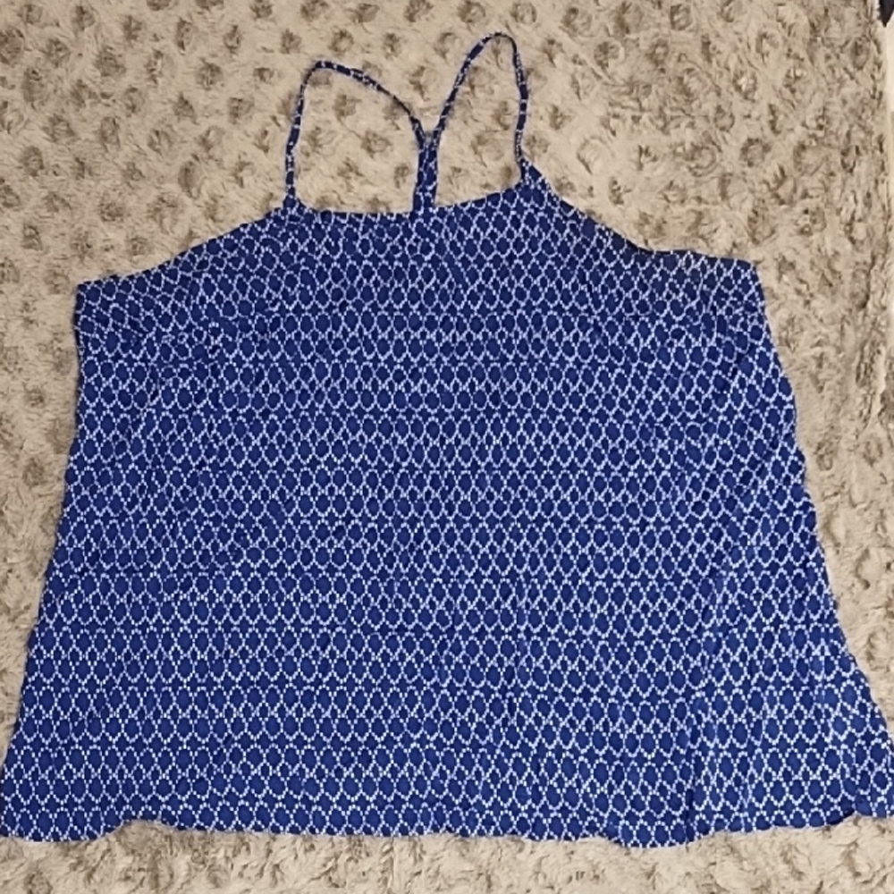 Old Navy Blue and White Patterned Camisole